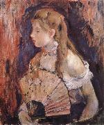 Berthe Morisot The girl holding the fan Sweden oil painting artist